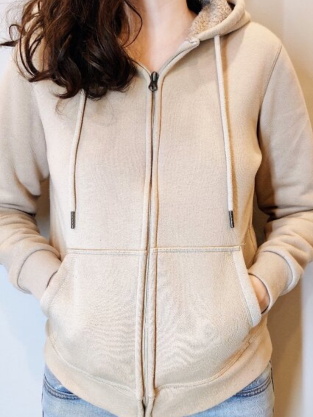 Sierra Design Sherpa-lined Interior Beige Tan Hoodie